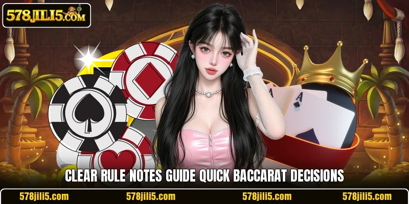 Clear rule notes guide quick baccarat decisions