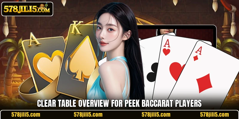 Clear table overview for Peek Baccarat players