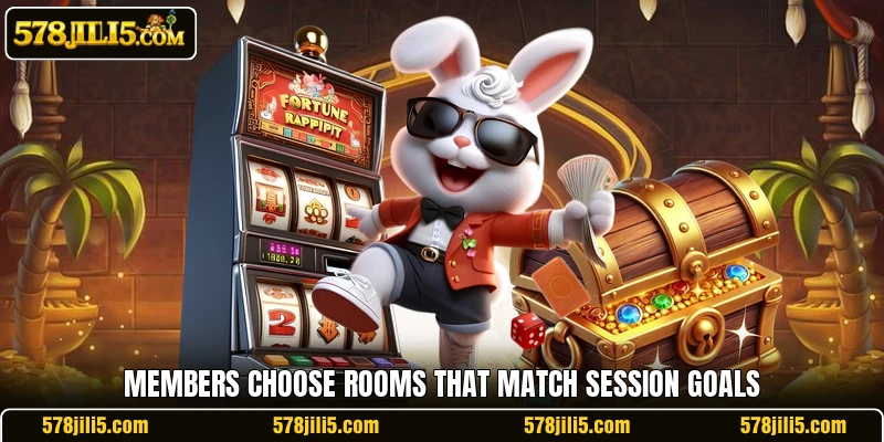 Members choose rooms that match session goals