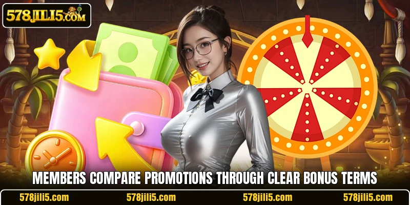 Members compare promotions through clear bonus terms