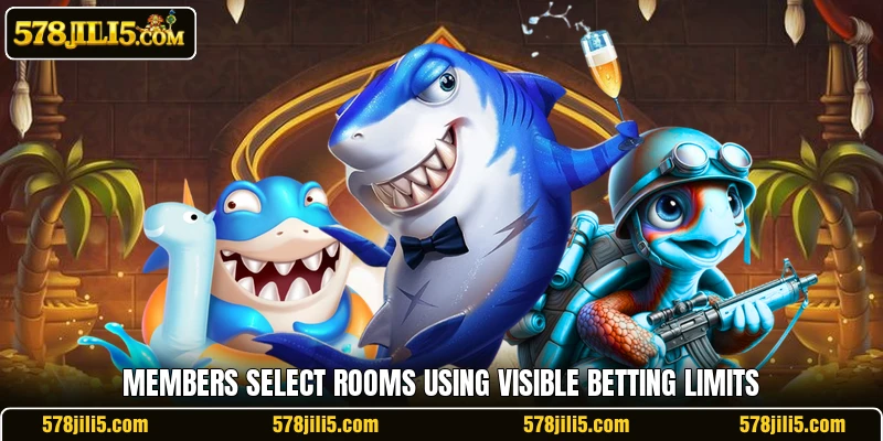 Members select rooms using visible betting limits