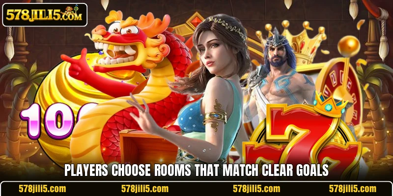 Players choose rooms that match clear goals
