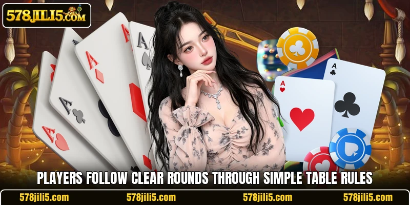 Players follow clear rounds through simple table rules Players follow clear rounds through simple table rules