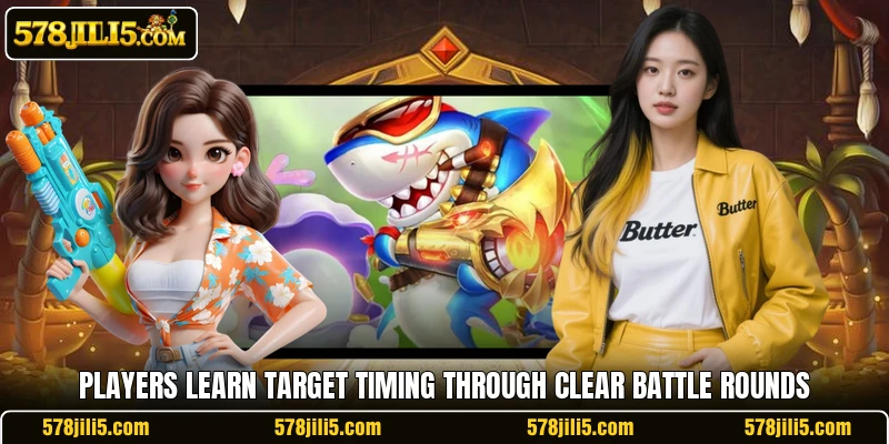 Players learn target timing through clear battle rounds Players learn target timing through clear battle rounds