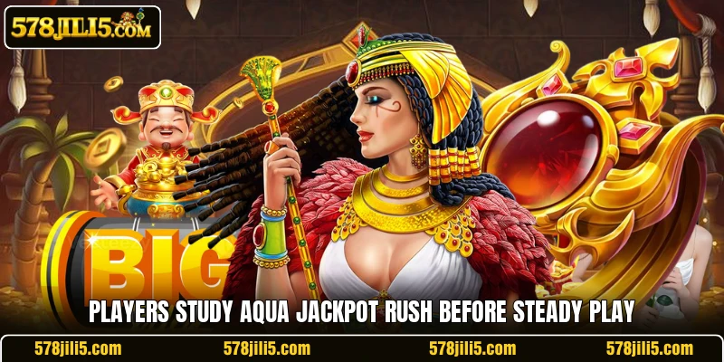 Players study Aqua Jackpot Rush before steady play
