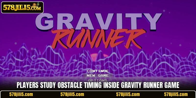 Players study obstacle timing inside Gravity Runner Game