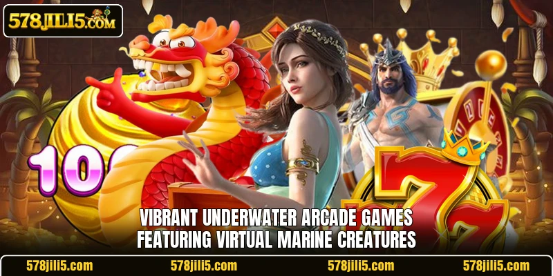 Vibrant underwater arcade games featuring virtual marine creatures